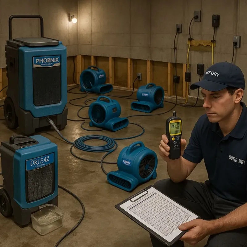 Structural Drying and Dehumidification process in Braddock Heights, MD